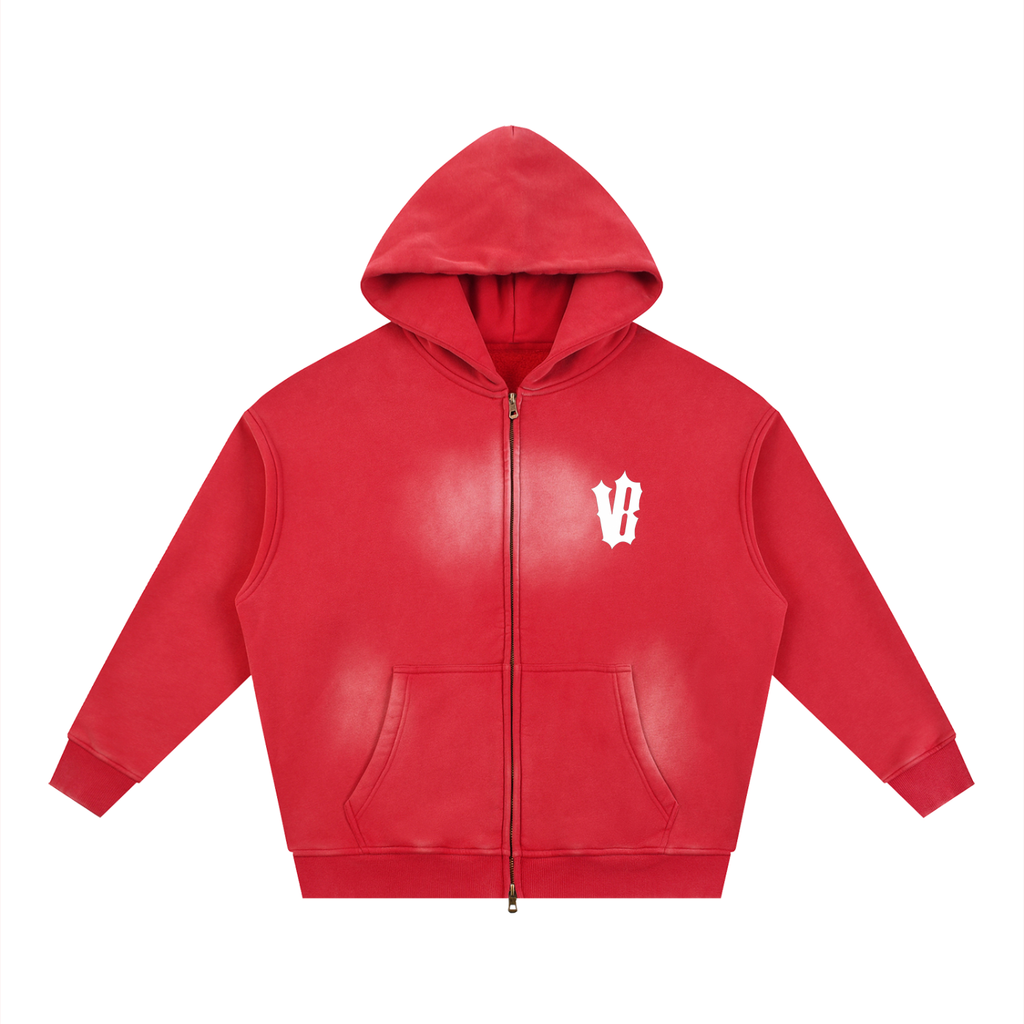 BOTCHED Sunfade Two-way Zipper Boxy Fleece Hoodie