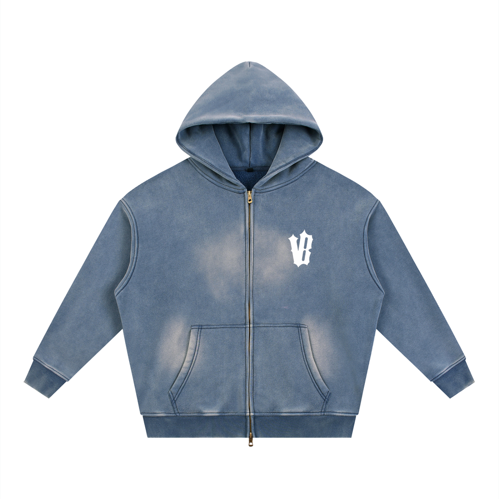 BOTCHED Sunfade Two-way Zipper Boxy Fleece Hoodie