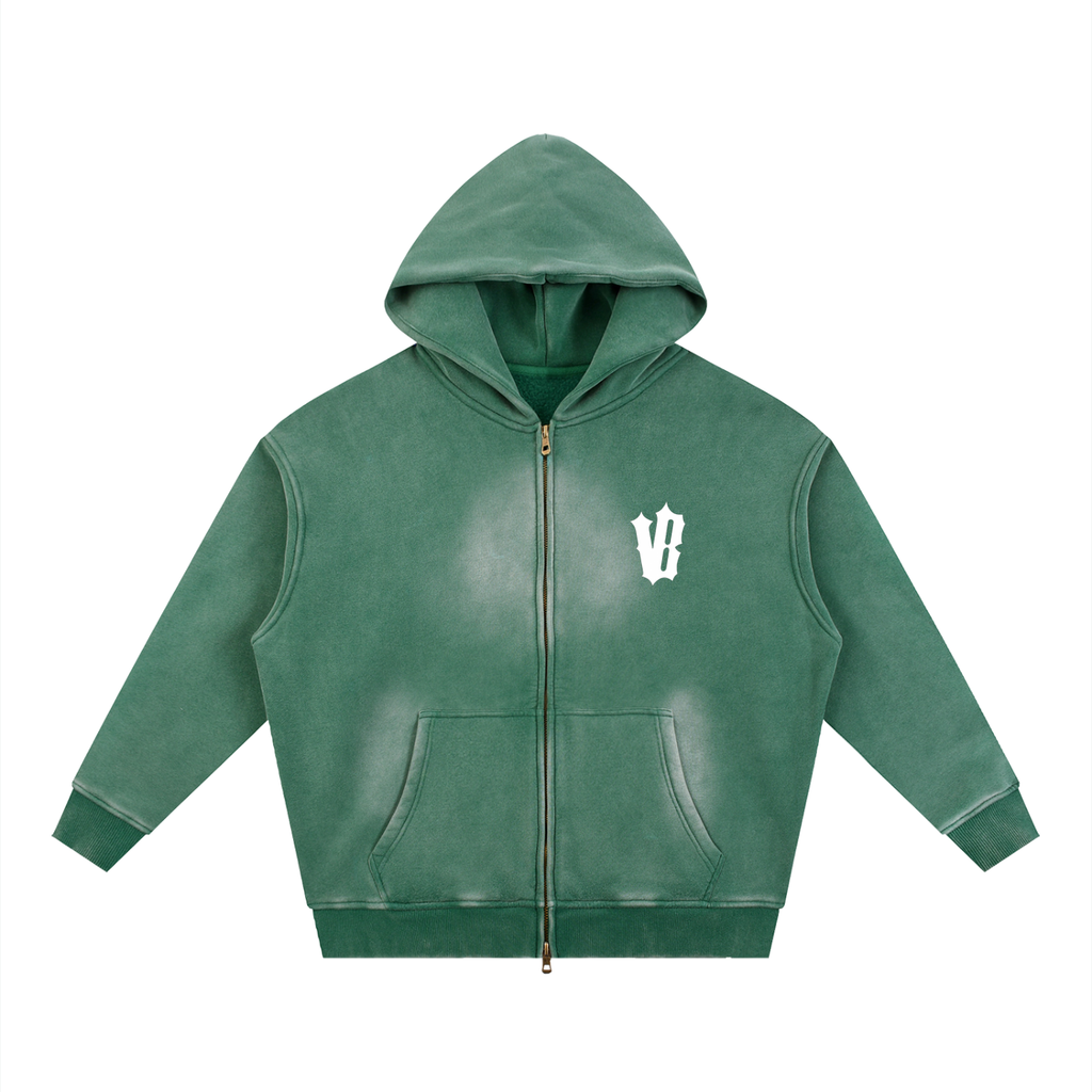 BOTCHED Sunfade Two-way Zipper Boxy Fleece Hoodie