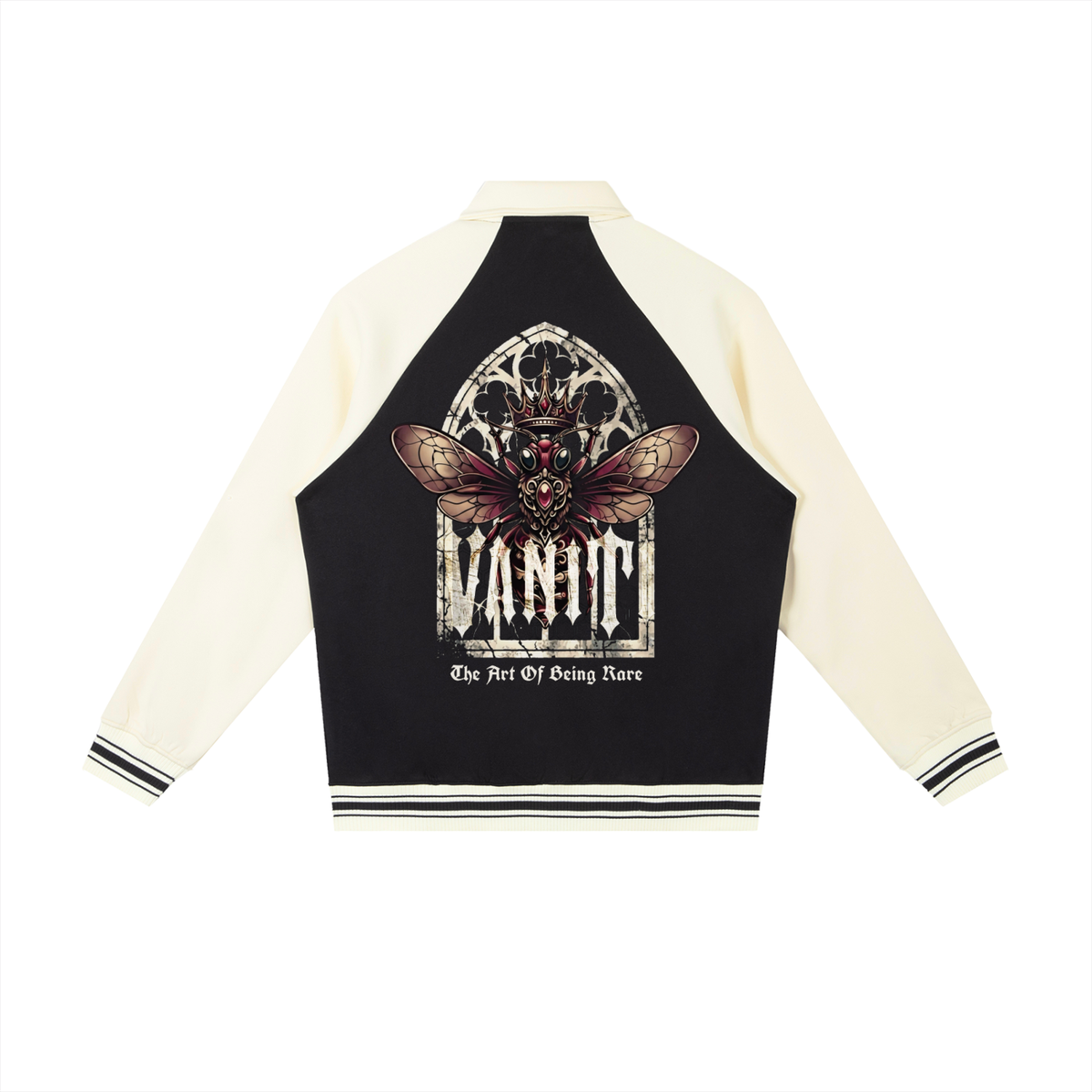 Contrast Raglan Sleeve Baseball Jacket