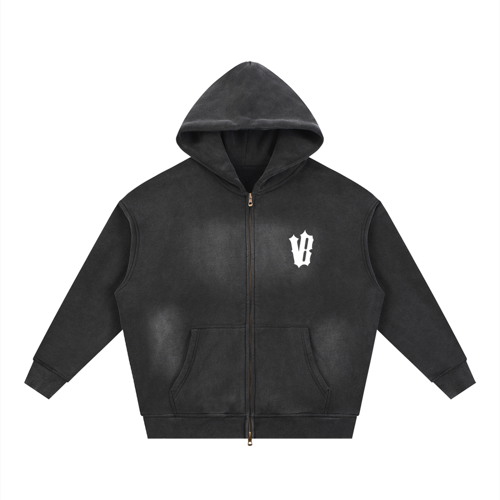 BOTCHED Sunfade Two-way Zipper Boxy Fleece Hoodie