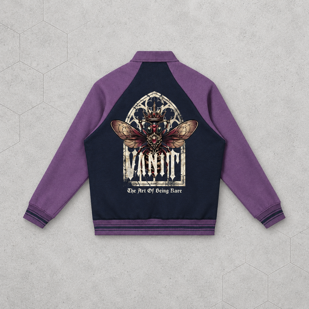Contrast Raglan Sleeve Baseball Jacket